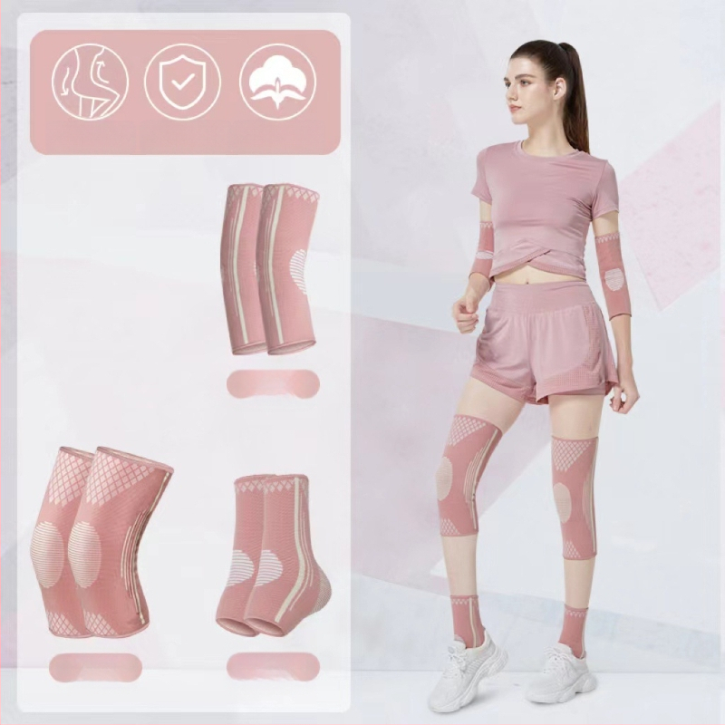 Kombinirana skup zaštitnih sportskih uređaja za zapešća, lakat, koljena i gležnjeve – najlon konstrukcija; univerzalna veličina;pogodno za odbojku