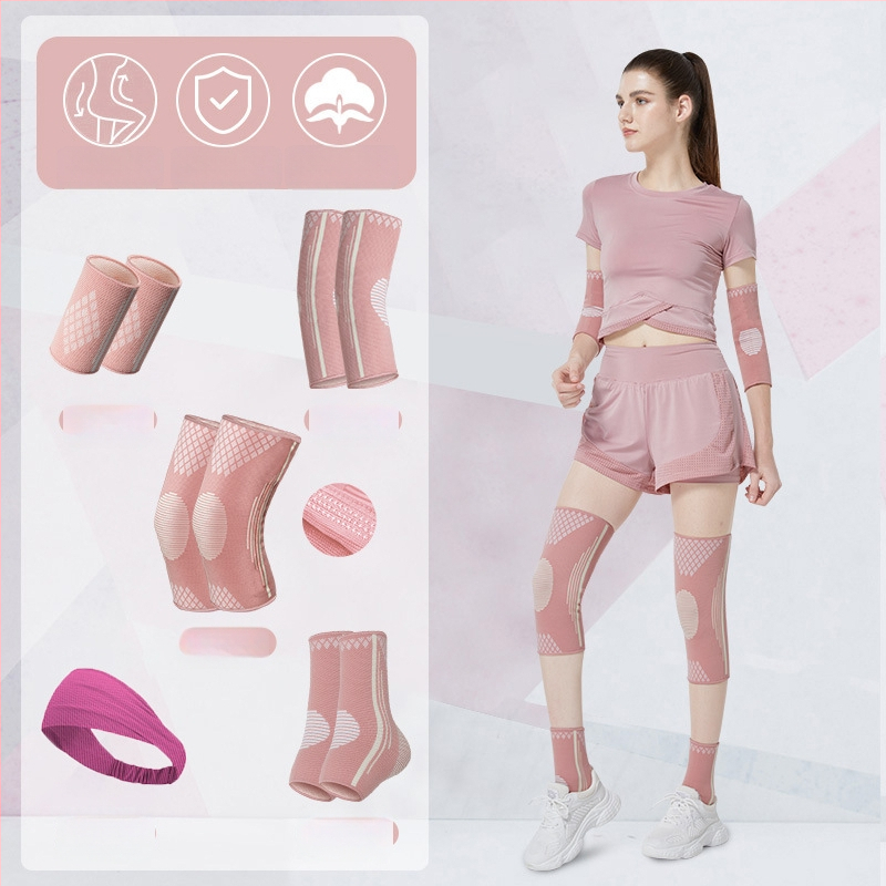 Kombinirana skup zaštitnih sportskih uređaja za zapešća, lakat, koljena i gležnjeve – najlon konstrukcija; univerzalna veličina;pogodno za odbojku