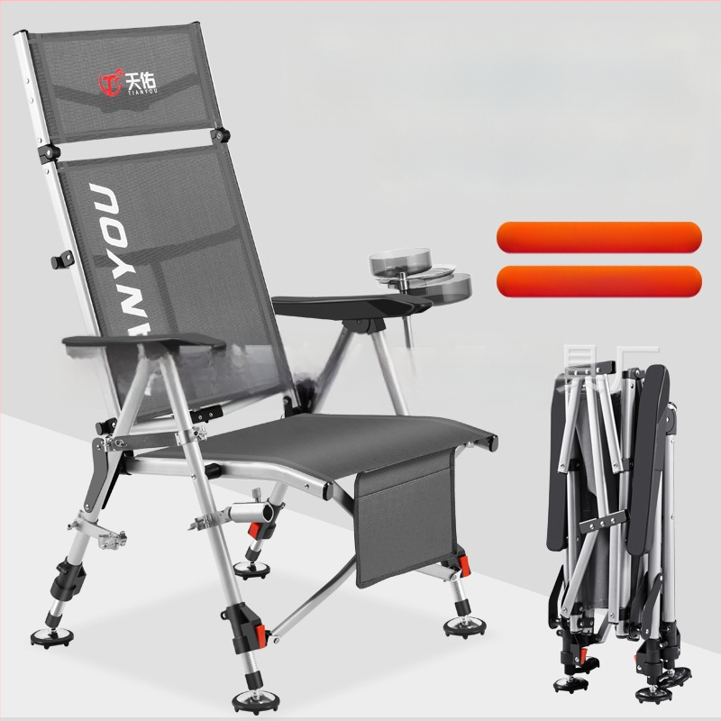 Zvejas krēsls, Eiropas stila, saliekams, viegli pārvietojams, visos apvidos — oglekļa tērauds, Tianyou