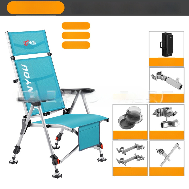 Zvejas krēsls, Eiropas stila, saliekams, viegli pārvietojams, visos apvidos — oglekļa tērauds, Tianyou