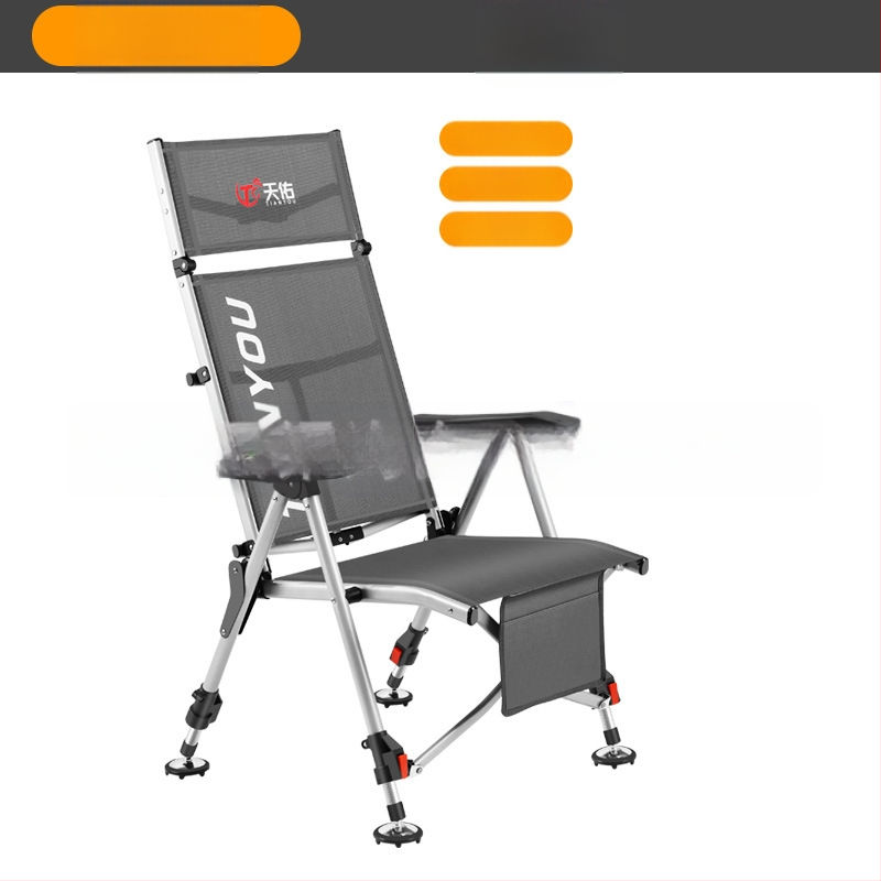 Zvejas krēsls, Eiropas stila, saliekams, viegli pārvietojams, visos apvidos — oglekļa tērauds, Tianyou