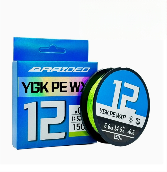 Galvenā PE līnija makšķerēšanai, 12 šķiedru, ārkārtīgi gluda, 10–100 lb, ygk pe wxp