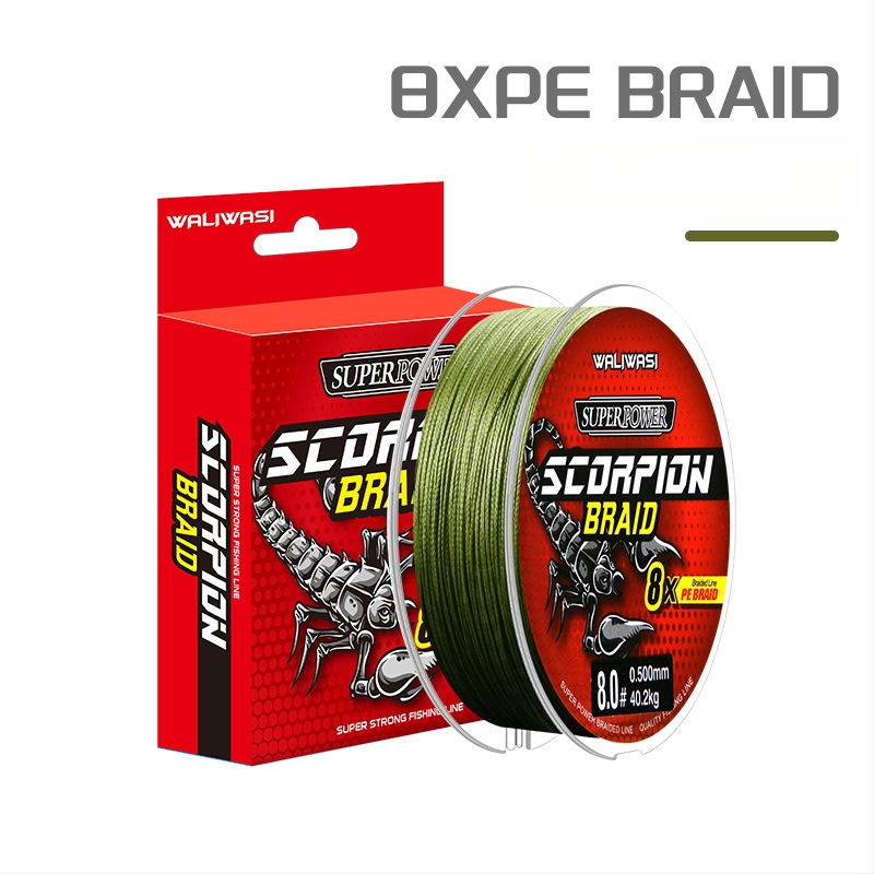 Galvenā zvejas līnija – PE materiāls, stipra izturība, kastē 100 gab., privāti zīmoli pieļaujami