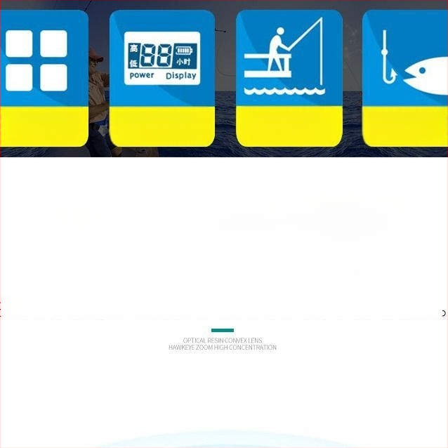 Lampa de pescuit de noapte cu patru surse de lumină, zoom, turelă laser de înaltă putere, alimentată cu baterii