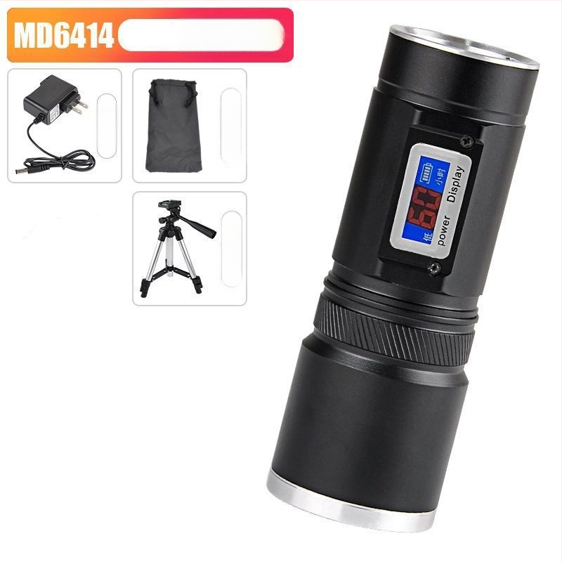 Lampa de pescuit de noapte cu patru surse de lumină, zoom, turelă laser de înaltă putere, alimentată cu baterii