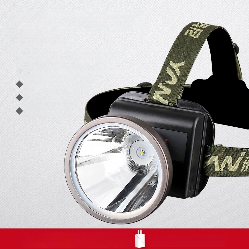 Lampa frontală reîncărcabilă, ultra-luminoasă, rază 300 m, autonomie 10 ore, baterie Li-ion 18650