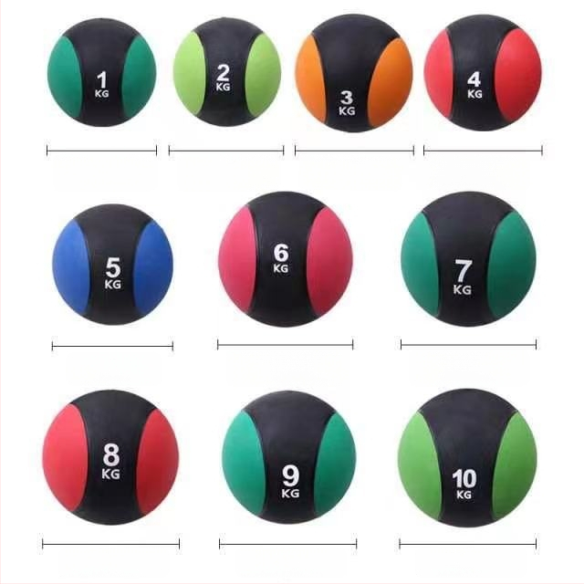 Gumijas medicīniskā bumba ar dubultiem rokturiem (Kategorija: joga bumba; Materiāls: Gumija; Piepūšama: Jā; Apstrādes pielāgošana: Jā; Licencēta privātā zīmola: Jā)