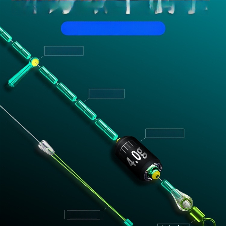 Galvenās līnijas makšķerēšanas komplekts ar silikona peldošu sēdekli un kosmiskajām pupiņām — Materiāls: zīda zieds; Izcelsme: Cits