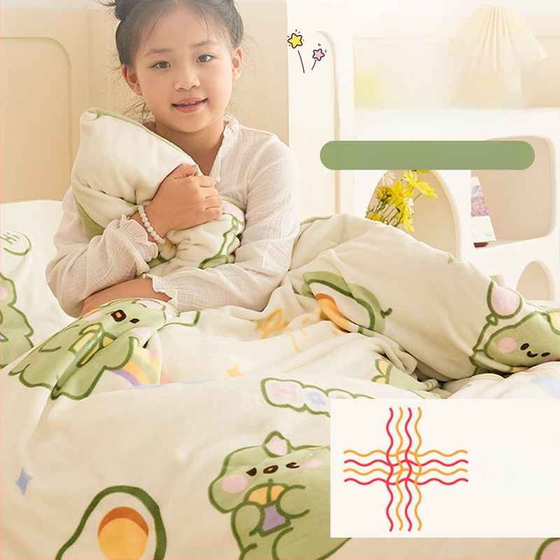 Kūdikių pledas su įdaru poliesterio ir sojų pluošto, pieno sametas audinys, žiemos sezonui, tinkamas vaikams iki 10 metų, svoris 1,1–1,5 kg