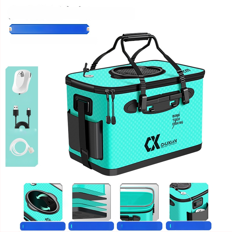 Dzīvās zivis grozs makšķerēšanai - EVA materiāls, 1,6 kg, paaugstināts dzīvās zivis nodalījums, mānekļu kārbiņa