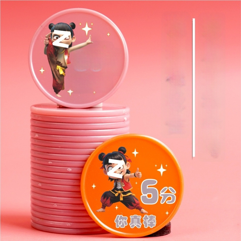 Plastikust mänguasemündid lastele — multikas pere teema, klassivahetuseks tokenid, melamiin