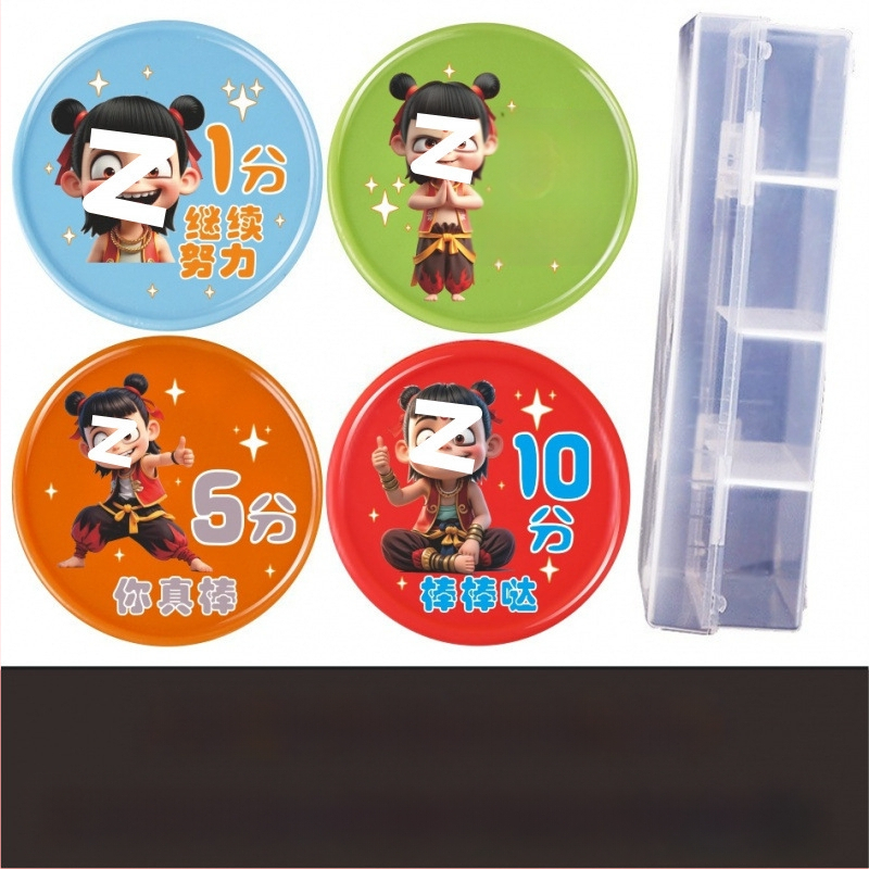 Plastikust mänguasemündid lastele — multikas pere teema, klassivahetuseks tokenid, melamiin