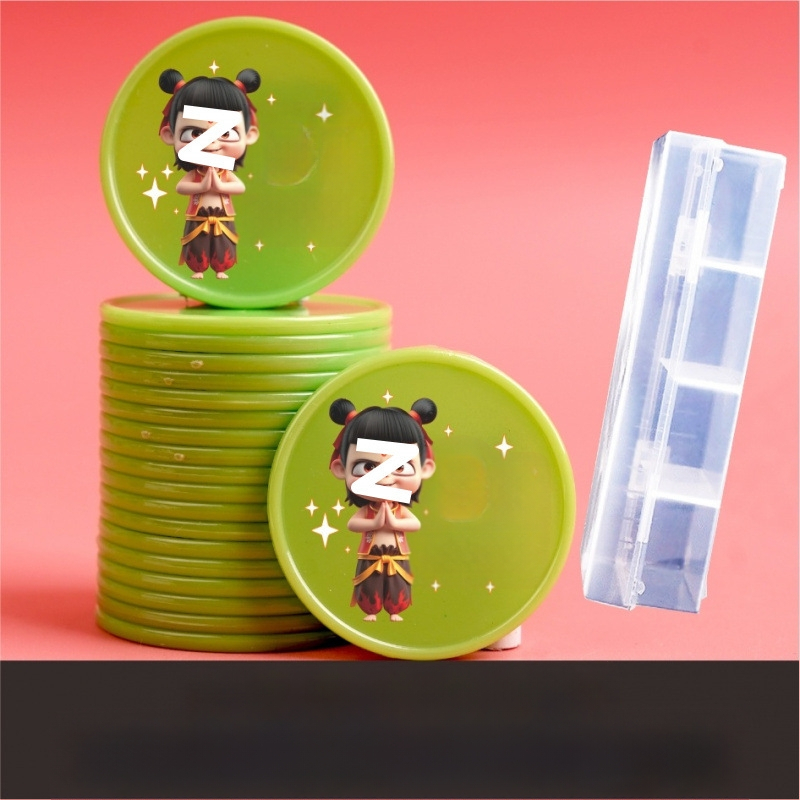 Plastikust mänguasemündid lastele — multikas pere teema, klassivahetuseks tokenid, melamiin