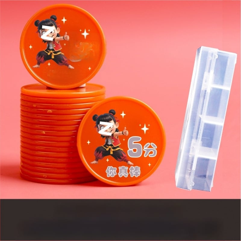 Plastikust mänguasemündid lastele — multikas pere teema, klassivahetuseks tokenid, melamiin