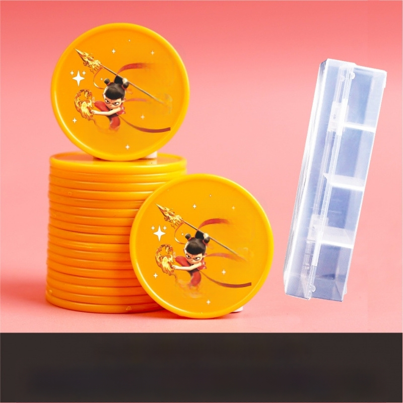 Plastikust mänguasemündid lastele — multikas pere teema, klassivahetuseks tokenid, melamiin