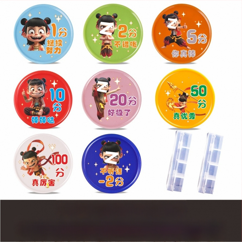 Plastikust mänguasemündid lastele — multikas pere teema, klassivahetuseks tokenid, melamiin