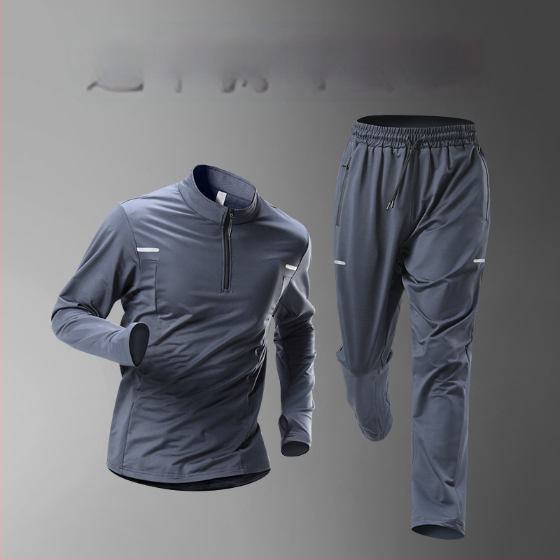 Vīriešu velosporta komplekts — brīva piegriezuma tops un bikses, ātri žūstošs, rudens–ziemas aprīkojums