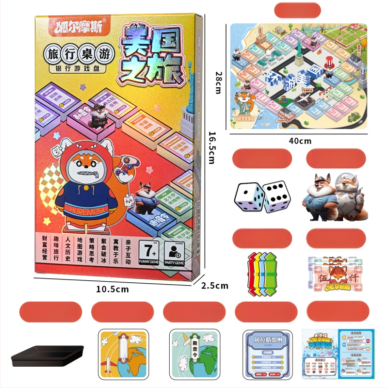 Izglītojoša galda spēle ar kartēm no Fox mousse; materiāls: papīrs; klasifikācija: galda spēles ar kartēm; iepakojums: kārba; vecuma diapazons: 4–6, 7–14 un 15–35.