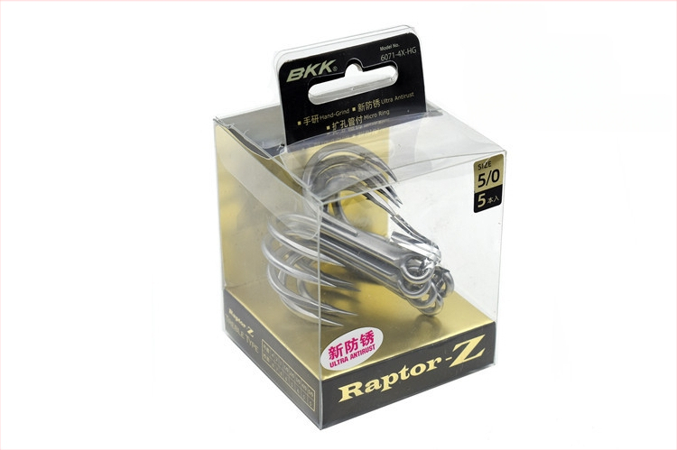 BKK jūras zvejai āķis, modeļa 6071-4X-HG, ar trim āķiem, četrkārtīgs stiprinājums, pretkorozijas materiāls