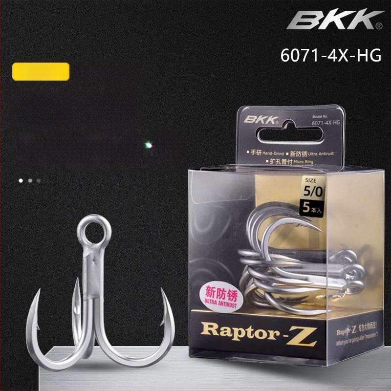 BKK jūras zvejai āķis, modeļa 6071-4X-HG, ar trim āķiem, četrkārtīgs stiprinājums, pretkorozijas materiāls