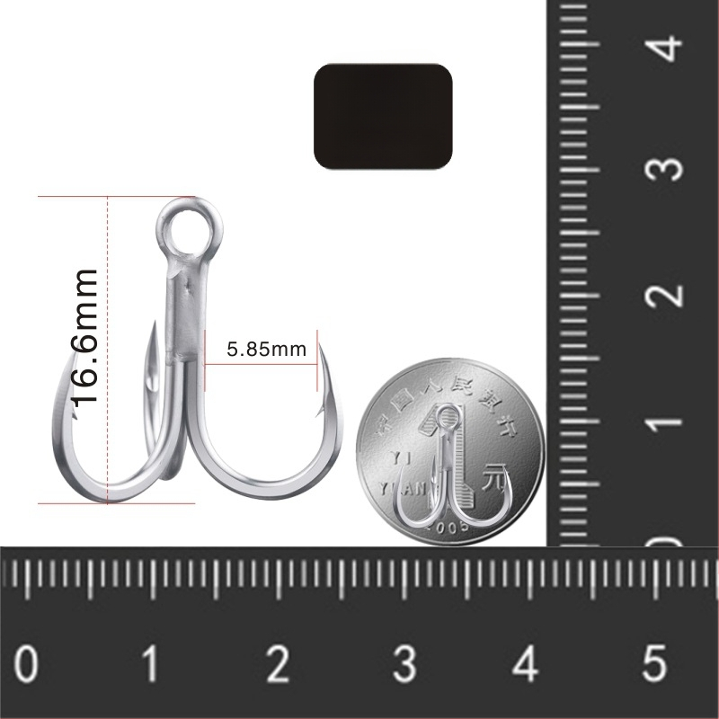 BKK jūras zvejai āķis, modeļa 6071-4X-HG, ar trim āķiem, četrkārtīgs stiprinājums, pretkorozijas materiāls