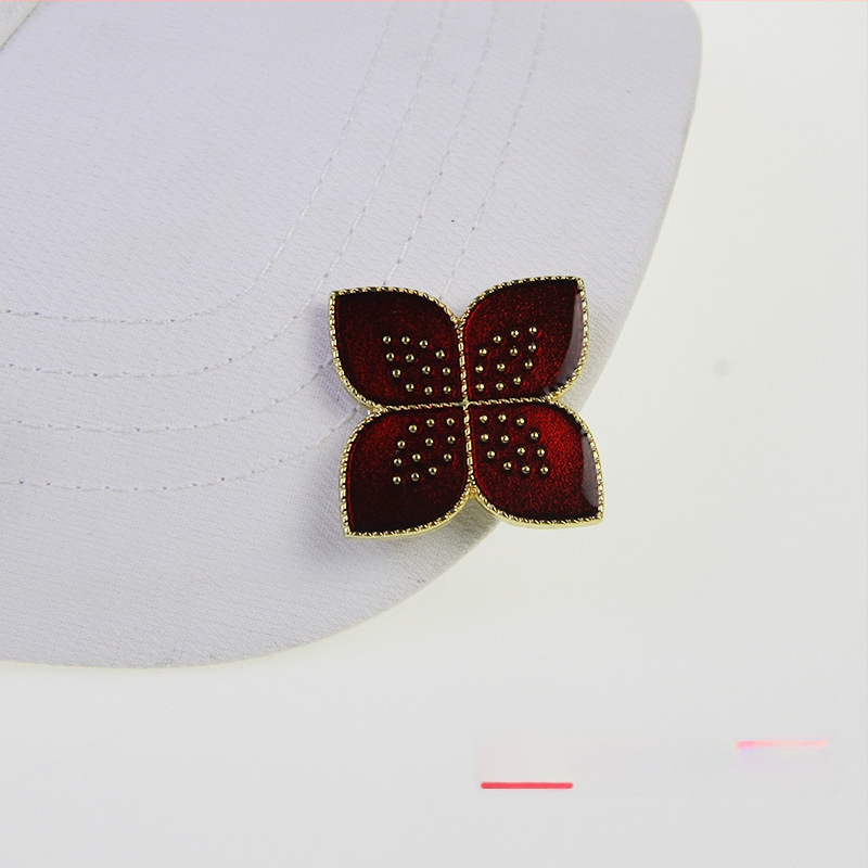 Golfa cepures klips ar magnētisko bumbiņu marķieri, cinka sakausējuma magnets, noņemams četru lapu koku dizains, privātās zīmes iespēja