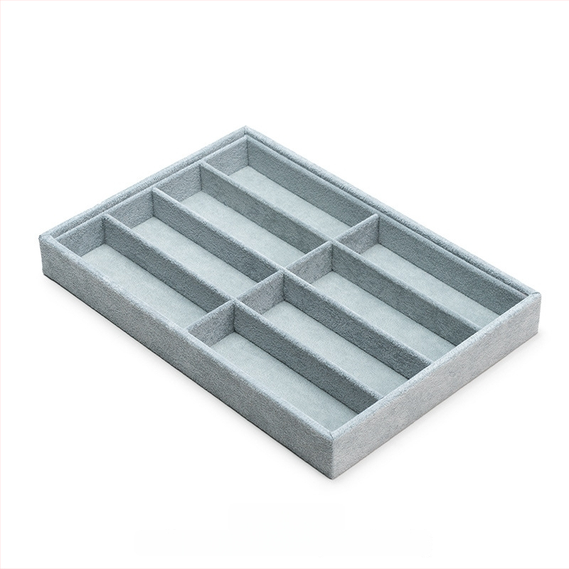 Akinų ir laikrodžių saugyklos dėžutė su dangteliu, 8 skyriai, dulkėms atspari stalinė saugykla