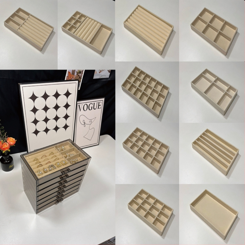 7 sluoksnių papuošalų dėžutė, didelė talpa auskarams ir karolijoms, stalinis saugojimas, dulkių ir drėgmės atspari, plastikas, paprastas modernus dizainas