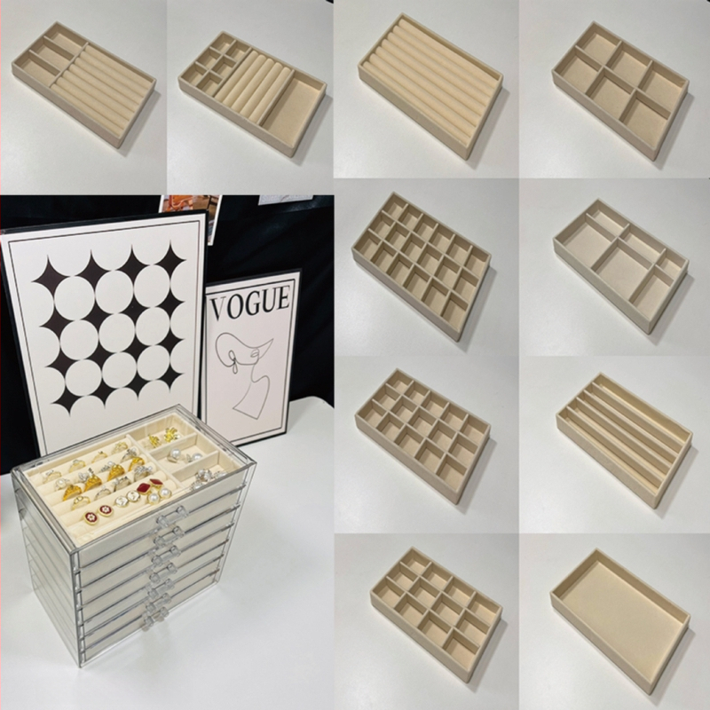 7 sluoksnių papuošalų dėžutė, didelė talpa auskarams ir karolijoms, stalinis saugojimas, dulkių ir drėgmės atspari, plastikas, paprastas modernus dizainas