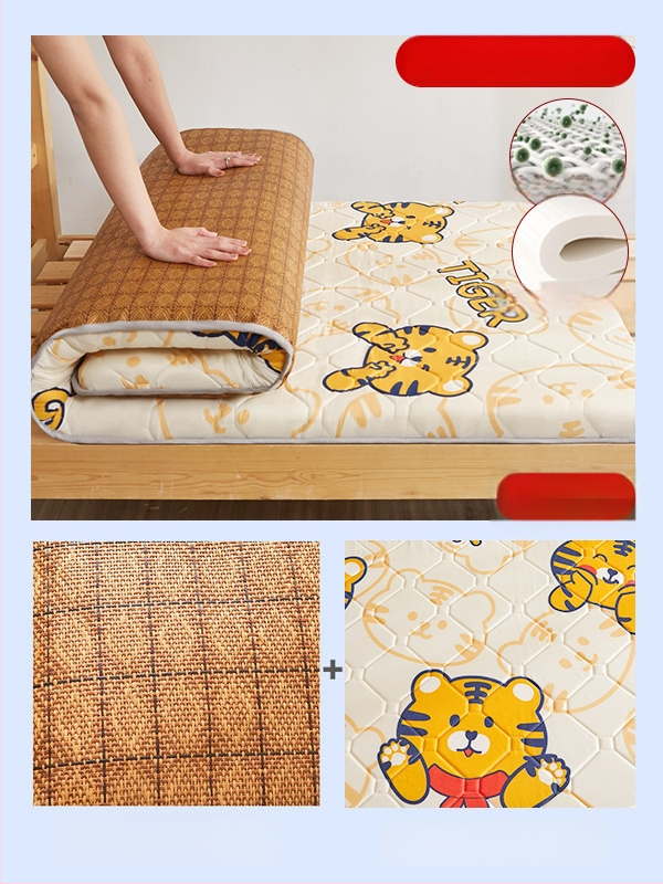 Lateksa matrac un tatami sūknīgs mats studentu kopmītnēs – svītraini, austs, reaktīvā krāsošana, materiāls: zīda