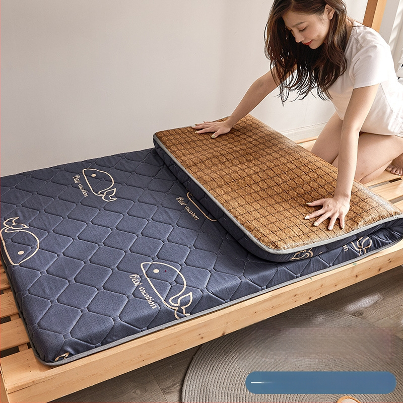 Lateksa matrac un tatami sūknīgs mats studentu kopmītnēs – svītraini, austs, reaktīvā krāsošana, materiāls: zīda