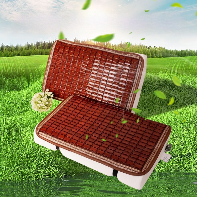 Vasaros atvėsinimo kilimėlių komplektas su latekso pagalve, pagalvės užvalkalu, bambukiniu kilimėliu ir nugaros atrama