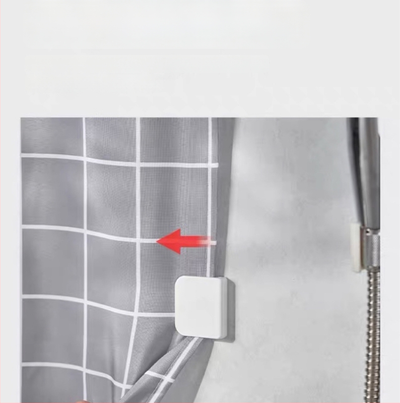 ABS dušas aizkara klips – vienkāršs āķis, 2 kg slodze, nav urbšanas, komplektā 2 gab., mūsdienīgs minimālisma stils