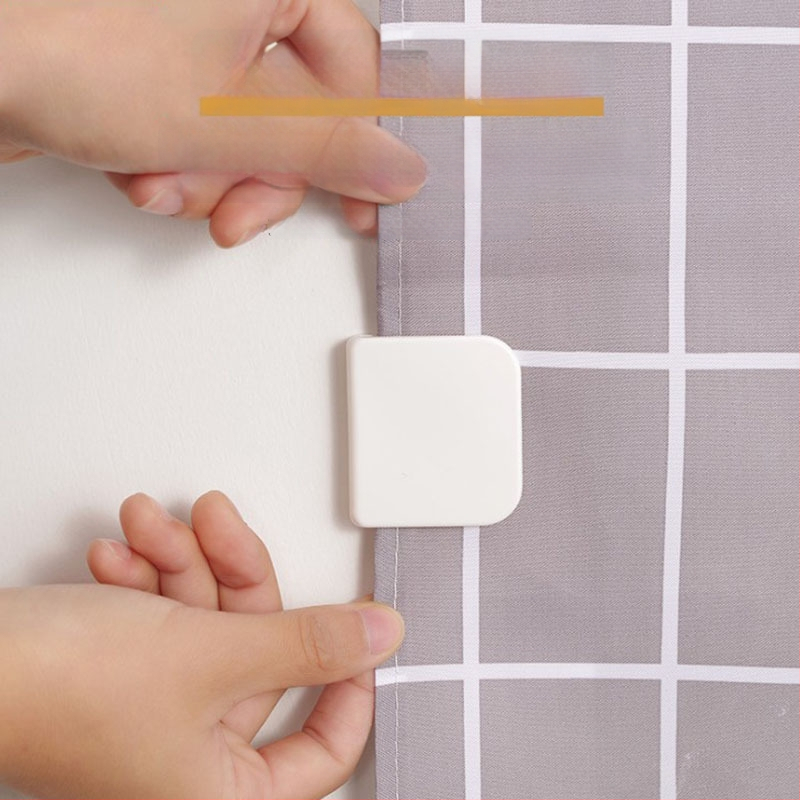 ABS dušas aizkara klips – vienkāršs āķis, 2 kg slodze, nav urbšanas, komplektā 2 gab., mūsdienīgs minimālisma stils