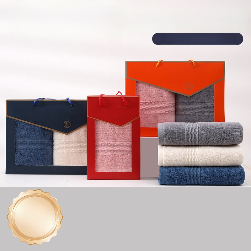 Set ručnika od 100% pamuka s logom za kućnu upotrebu — mekani i upijajući, twist tkanina, komplet ručnika za lice od 100% pamuka u kutiji za poklon, mogućnost prilagodbe logotipa