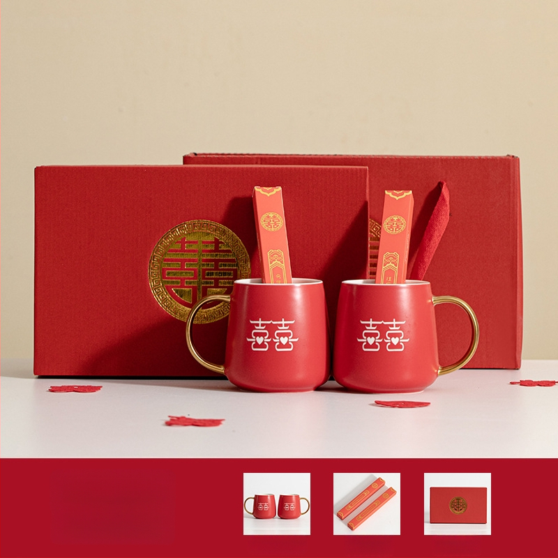 Porcelāna pāra mutes skalošanas krūzes kāzām – cilindriska, vienslāņa, izturīga augstām temperatūrām