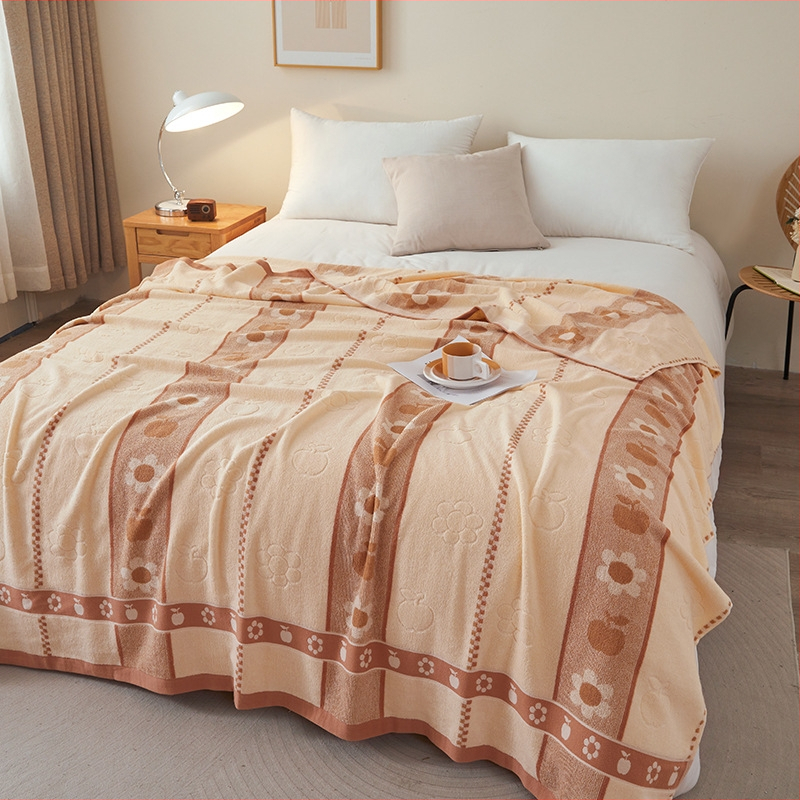 Medvilninė rankšluosčio antklodė su retro stiliumi ir gėlių raštu, reaktyvinis spausdinimas, svoris 0,55–1,00 kg, tinkama pavasariui ir rudeniui