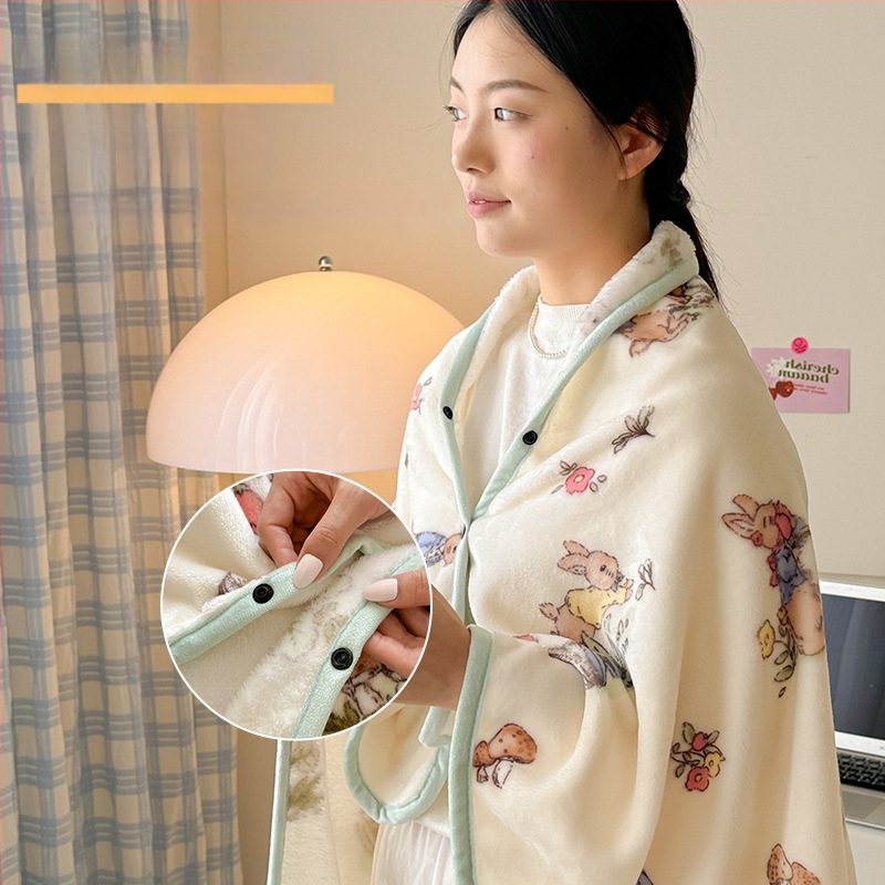 Koralinis veliūro šalių pledas, žiemai tinkamas lovai ir svetainei, 95% poliesteris, karikatūros spaudas, 0.5 kg