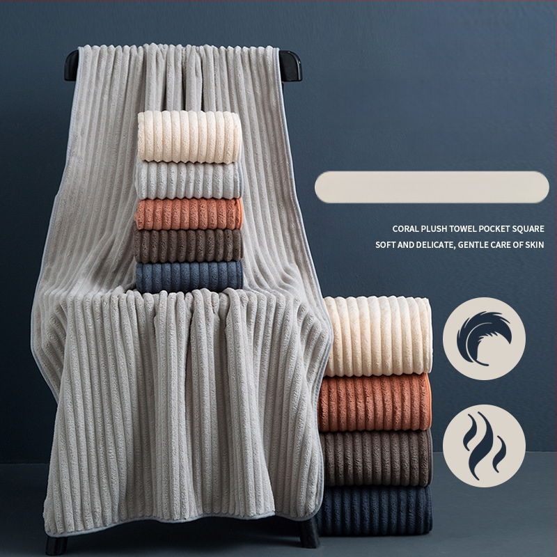 Koraļvelūra dvieļu komplekts vannas un sejas dvieļiem, 32 gab., mīksti un absorbējoši, minimālists dizains, ar logotipa apdruku, pielāgojams, plakā aušana