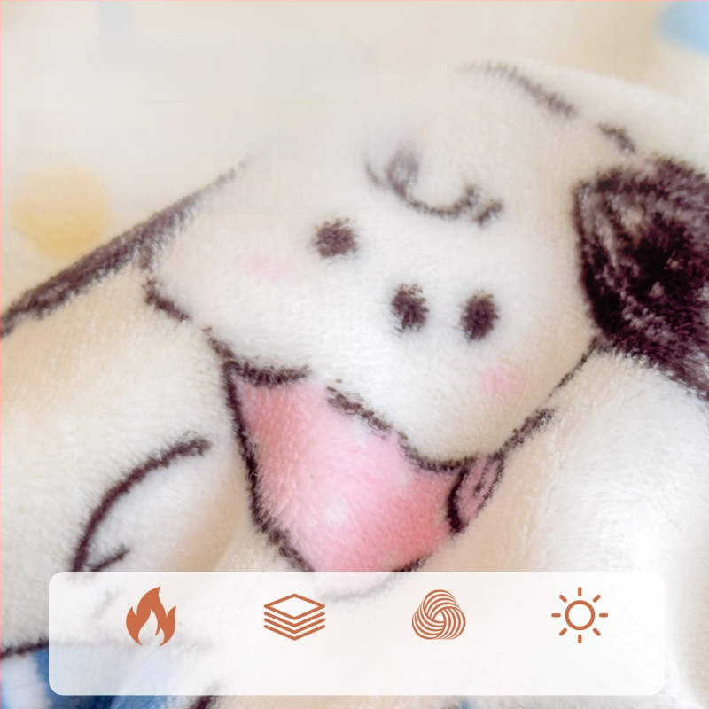 Dvigubo pusės storas žieminis šilkinis pledas biurui ir sofai, animacinis raštas, pritaikomas