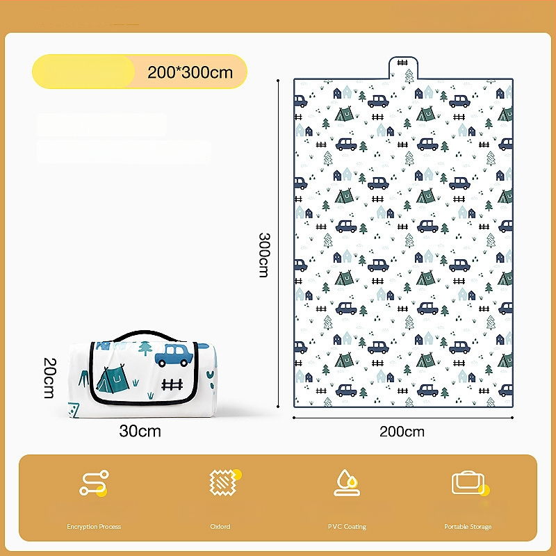 Vanjska debela kamping podloga – protuklizna i vodootporna, sklopiva; materijal: poliester vlakno; pogodno za 4–6 osoba
