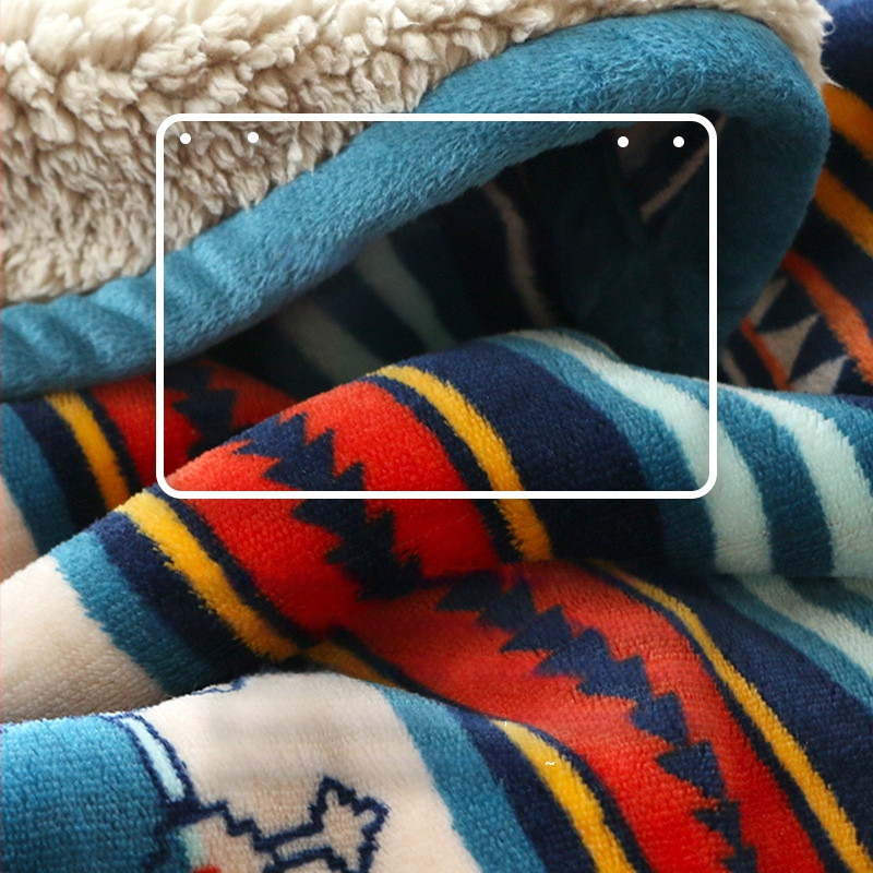 Koralinio fliso pledas, 100% poliesteris, 480 g/m², Žiema, Geometrinis raštas