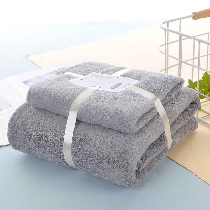 Dušas dvieļu komplekts ar korāla flīsu malu | 360 g/m², vājš griežams pavedums, vienkāršs audums, logotipa drukāšana pieejama