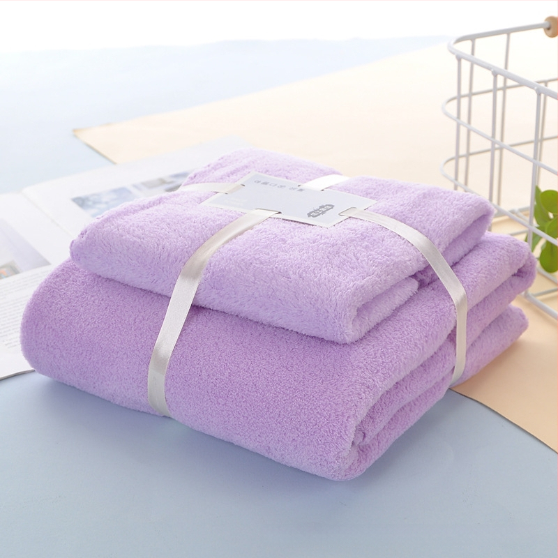 Dušas dvieļu komplekts ar korāla flīsu malu | 360 g/m², vājš griežams pavedums, vienkāršs audums, logotipa drukāšana pieejama