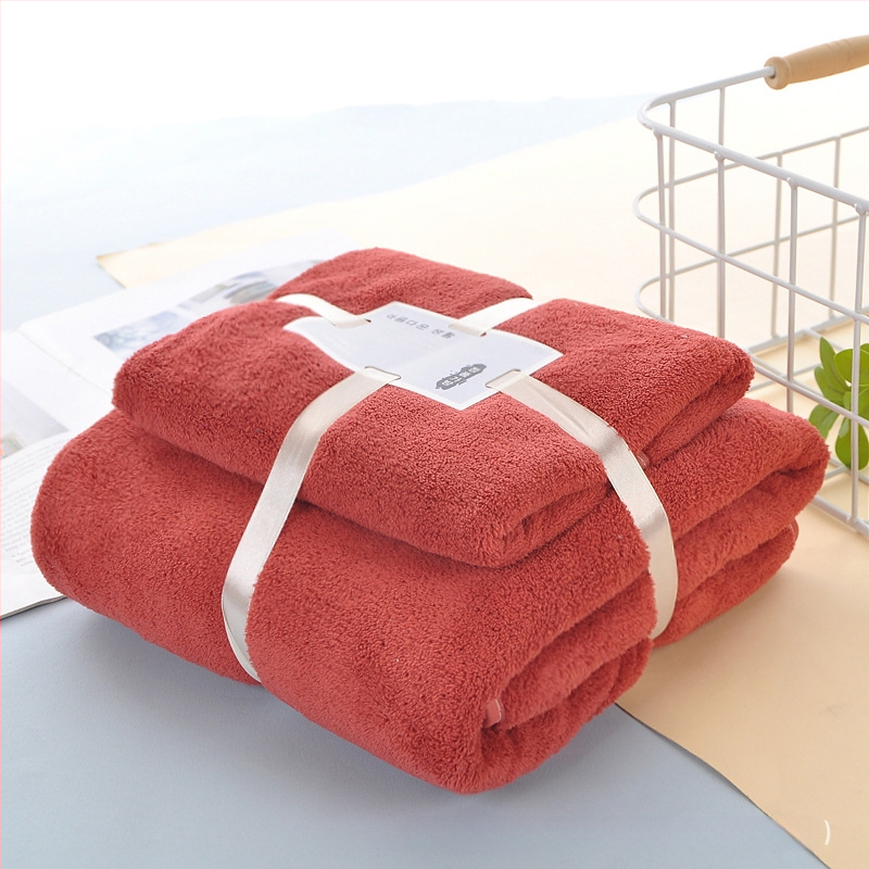 Dušas dvieļu komplekts ar korāla flīsu malu | 360 g/m², vājš griežams pavedums, vienkāršs audums, logotipa drukāšana pieejama