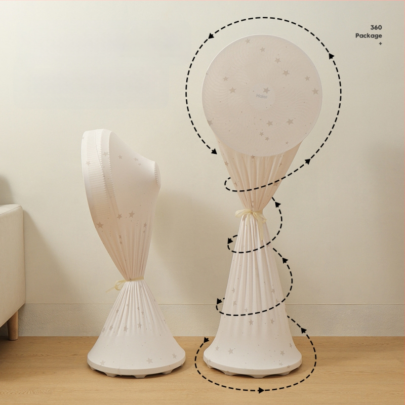 Univerzális porvédő borítás toronyventilátorhoz — rugalmas Milk Silk szövet, poliészter-pamut, porvédő hálós védő