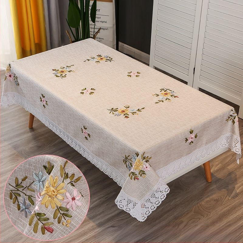 Taisnstūrveida poliester galda klājs ar augu motīvu modernā minimālisma stilā