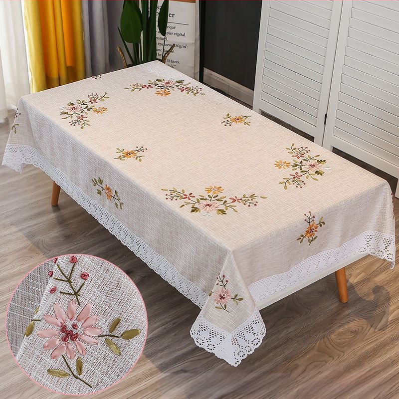 Taisnstūrveida poliester galda klājs ar augu motīvu modernā minimālisma stilā