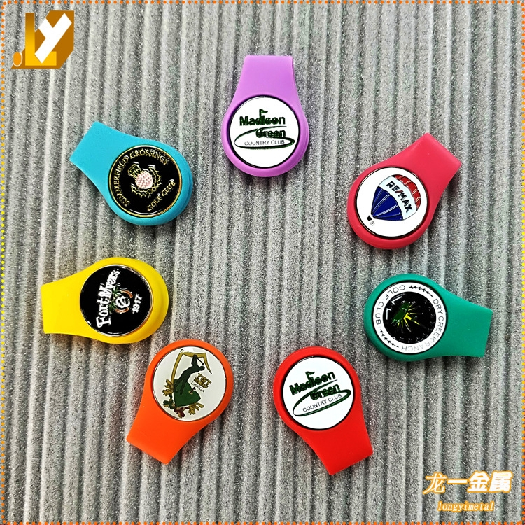 Golf silikona cepures klips ar magnētisko bumbu marķieri, Longyi zīmols, ar drukātu logotipu
