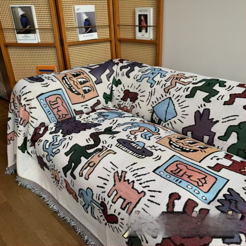 Youzhuo pamut kanapévédő háromüléseshez, absztrakt minta, modern minimalist stílus